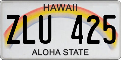HI license plate ZLU425