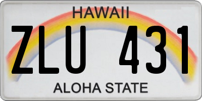 HI license plate ZLU431