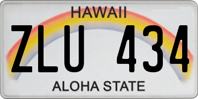 HI license plate ZLU434
