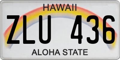 HI license plate ZLU436