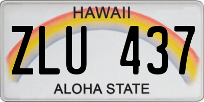 HI license plate ZLU437