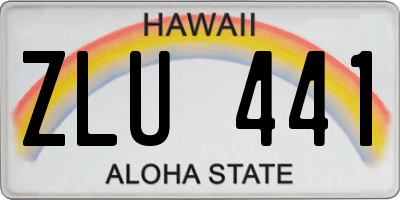 HI license plate ZLU441