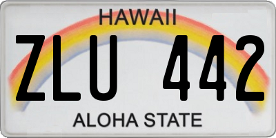HI license plate ZLU442