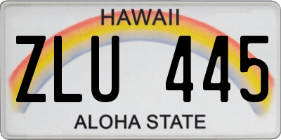 HI license plate ZLU445
