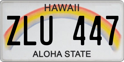 HI license plate ZLU447