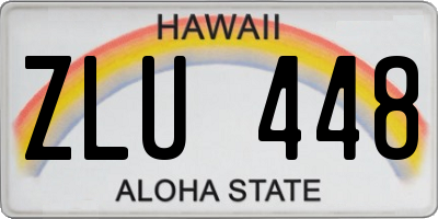 HI license plate ZLU448