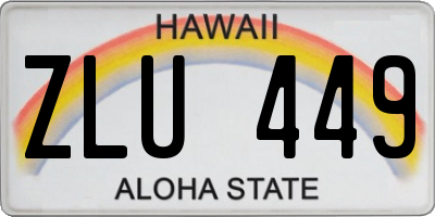 HI license plate ZLU449