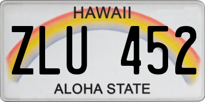 HI license plate ZLU452