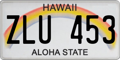 HI license plate ZLU453