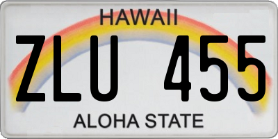HI license plate ZLU455