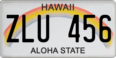 HI license plate ZLU456