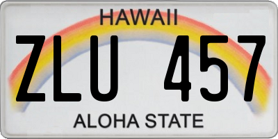 HI license plate ZLU457