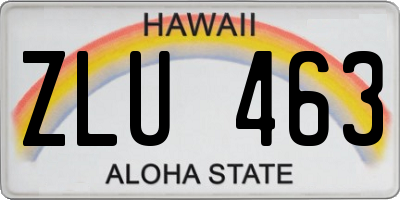 HI license plate ZLU463