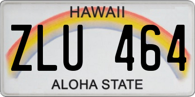 HI license plate ZLU464