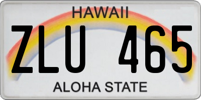 HI license plate ZLU465