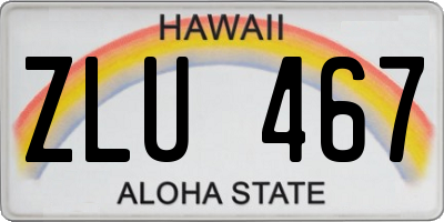 HI license plate ZLU467