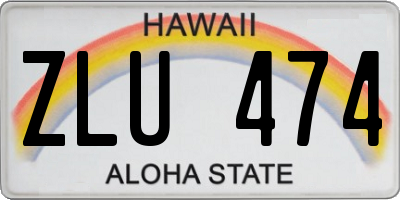 HI license plate ZLU474