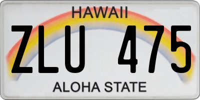 HI license plate ZLU475
