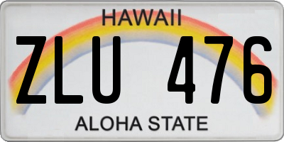 HI license plate ZLU476