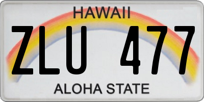 HI license plate ZLU477