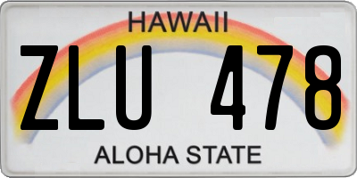 HI license plate ZLU478