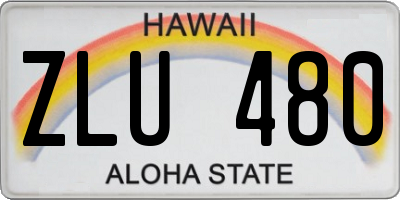 HI license plate ZLU480