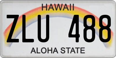 HI license plate ZLU488