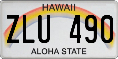 HI license plate ZLU490