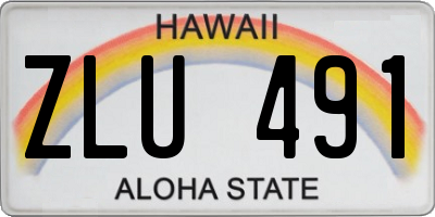 HI license plate ZLU491