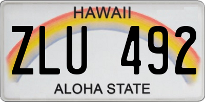 HI license plate ZLU492