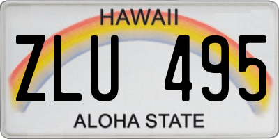 HI license plate ZLU495