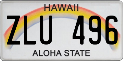 HI license plate ZLU496