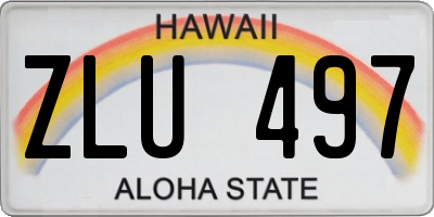 HI license plate ZLU497