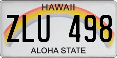 HI license plate ZLU498