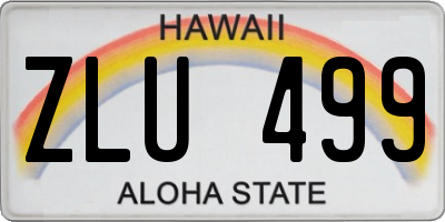 HI license plate ZLU499