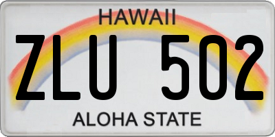 HI license plate ZLU502