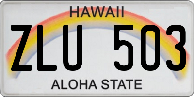 HI license plate ZLU503