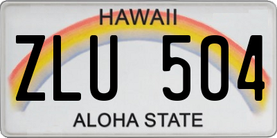 HI license plate ZLU504