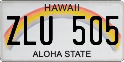 HI license plate ZLU505