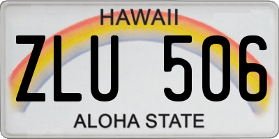 HI license plate ZLU506