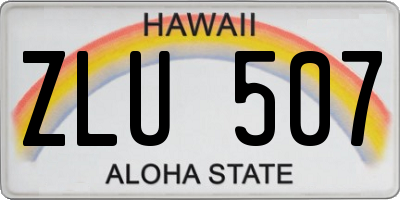 HI license plate ZLU507