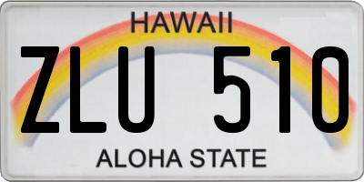 HI license plate ZLU510