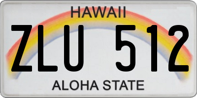 HI license plate ZLU512
