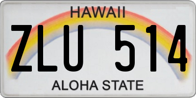 HI license plate ZLU514