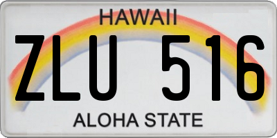 HI license plate ZLU516