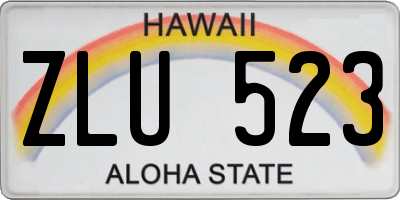HI license plate ZLU523