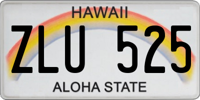 HI license plate ZLU525
