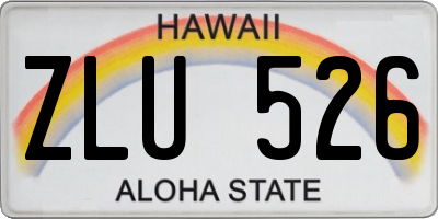 HI license plate ZLU526