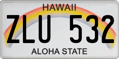 HI license plate ZLU532