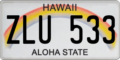 HI license plate ZLU533